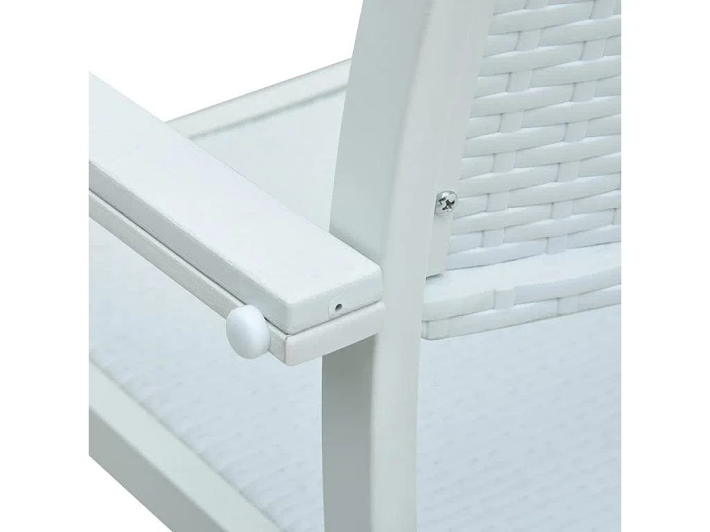 Ensemble de salle à manger de jardin 5 pcs Blanc 2