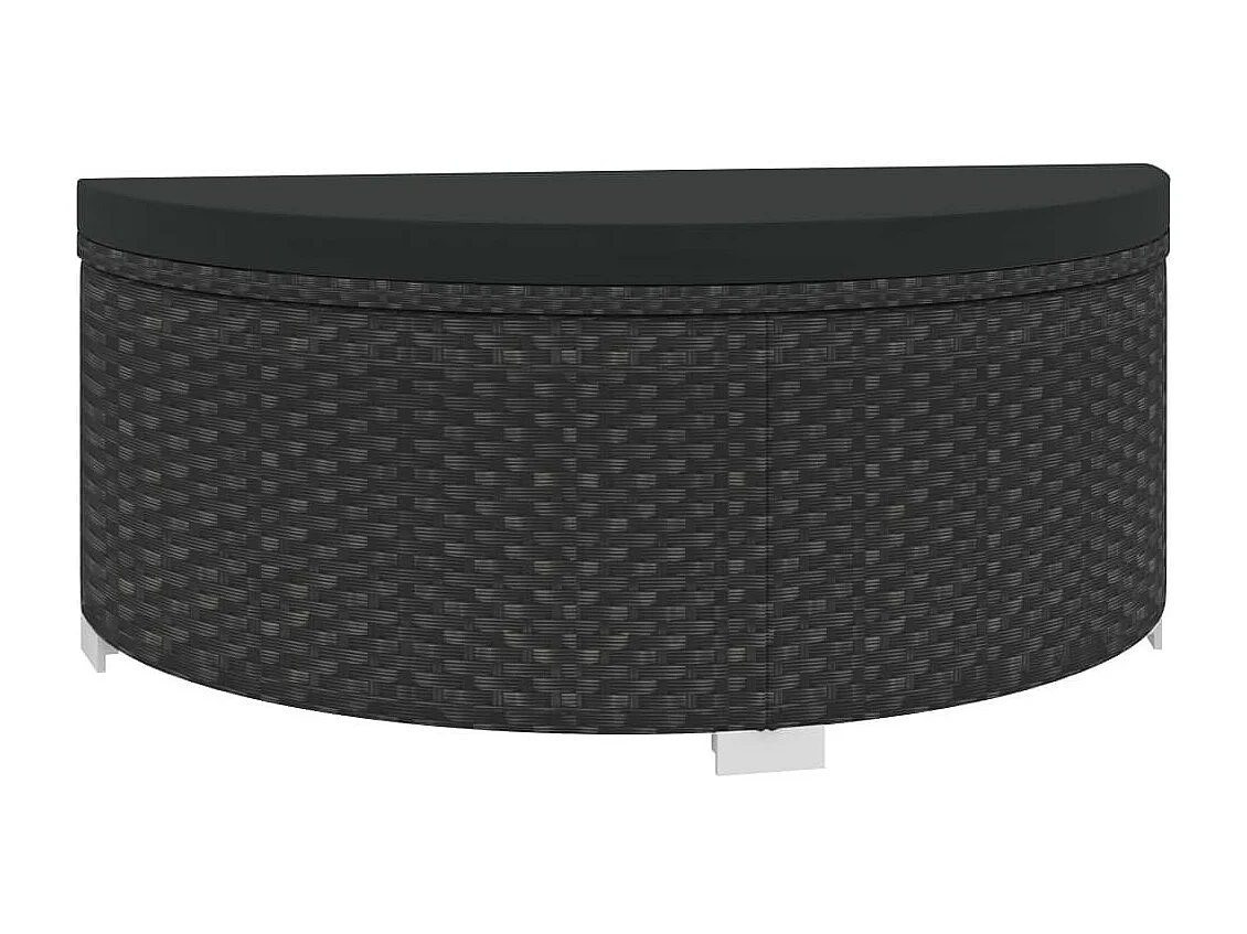 Salon de jardin 8 pcs avec coussins Résine tressée Noir 44