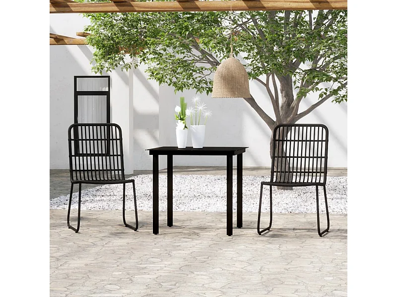 Ensemble de salle à manger de jardin 3 pcs Noir 13