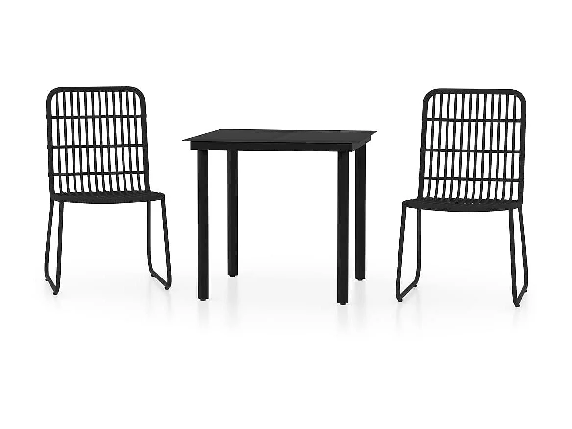 Ensemble de salle à manger de jardin 3 pcs Noir 13