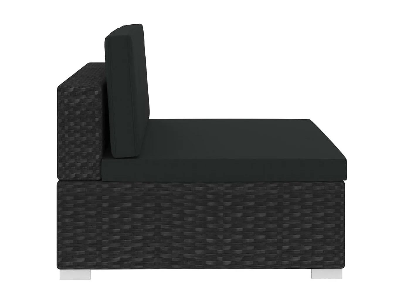 Canapés de jardin 4 pcs avec coussins Résine tressée Noir 2