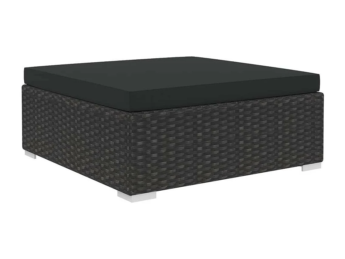 Salon de jardin 6 pcs avec coussins Résine tressée Noir 29