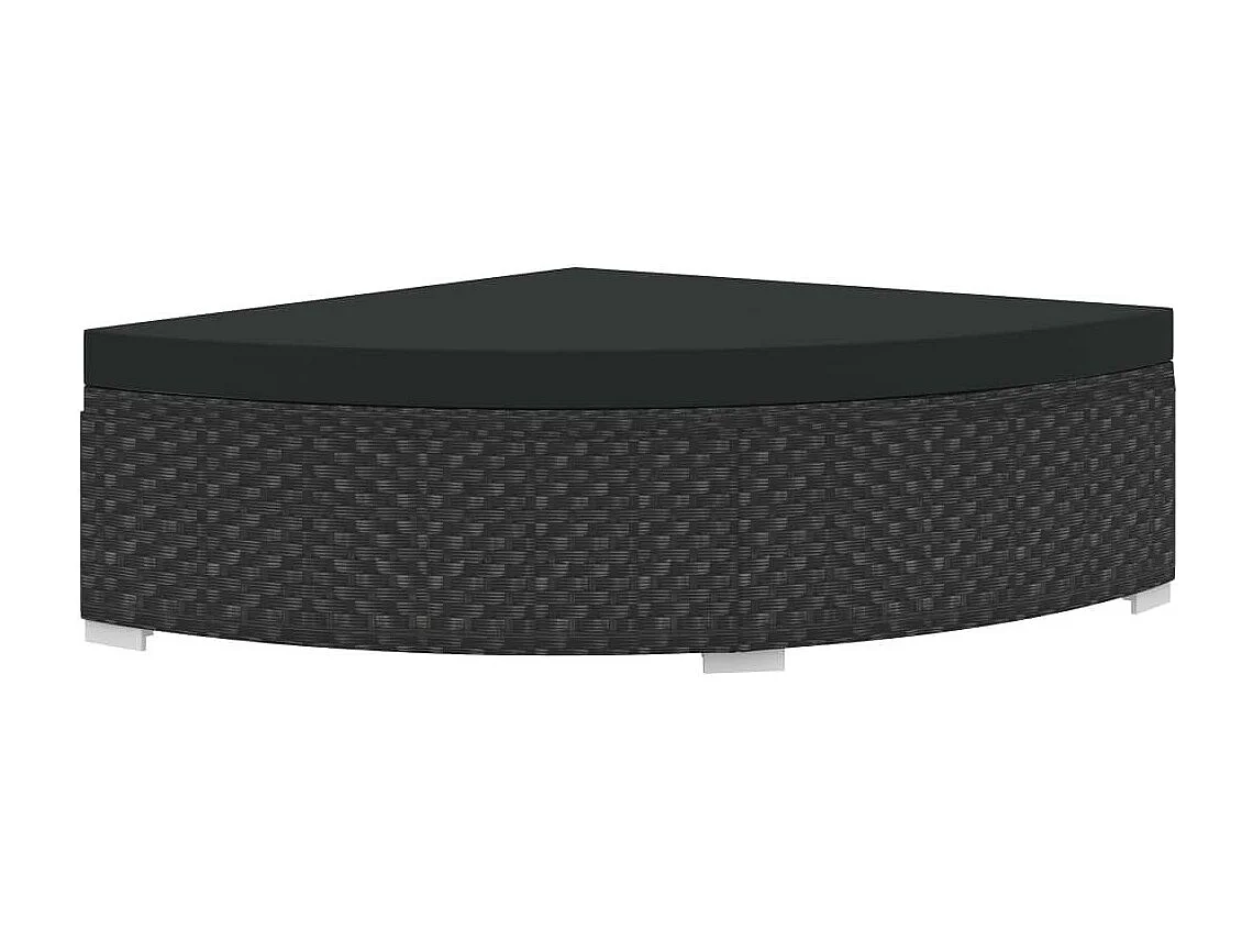 Salon de jardin 6 pcs avec coussins Résine tressée Noir 29