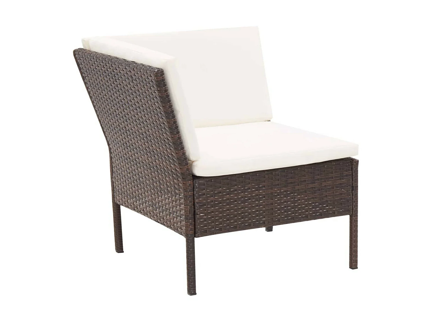 Salon de jardin 3 pcs avec coussins Résine tressée Marron 4