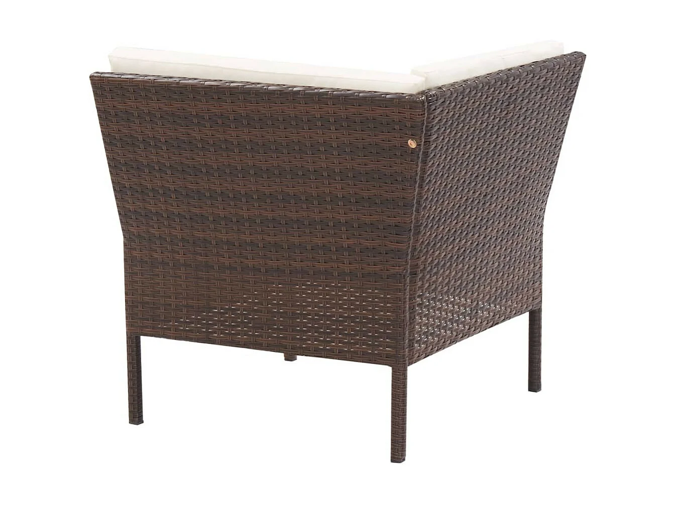 Salon de jardin 3 pcs avec coussins Résine tressée Marron 4