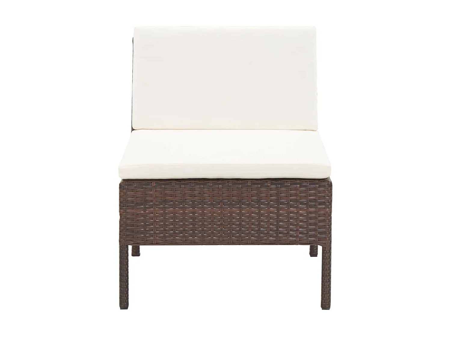 Salon de jardin 3 pcs avec coussins Résine tressée Marron 4