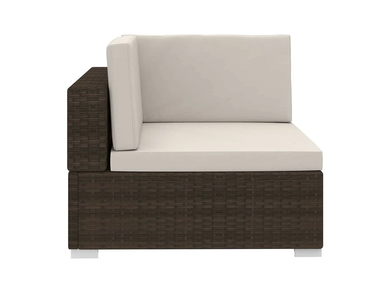 Set sofás de jardín 3 piezas y cojines ratán sintético marrón