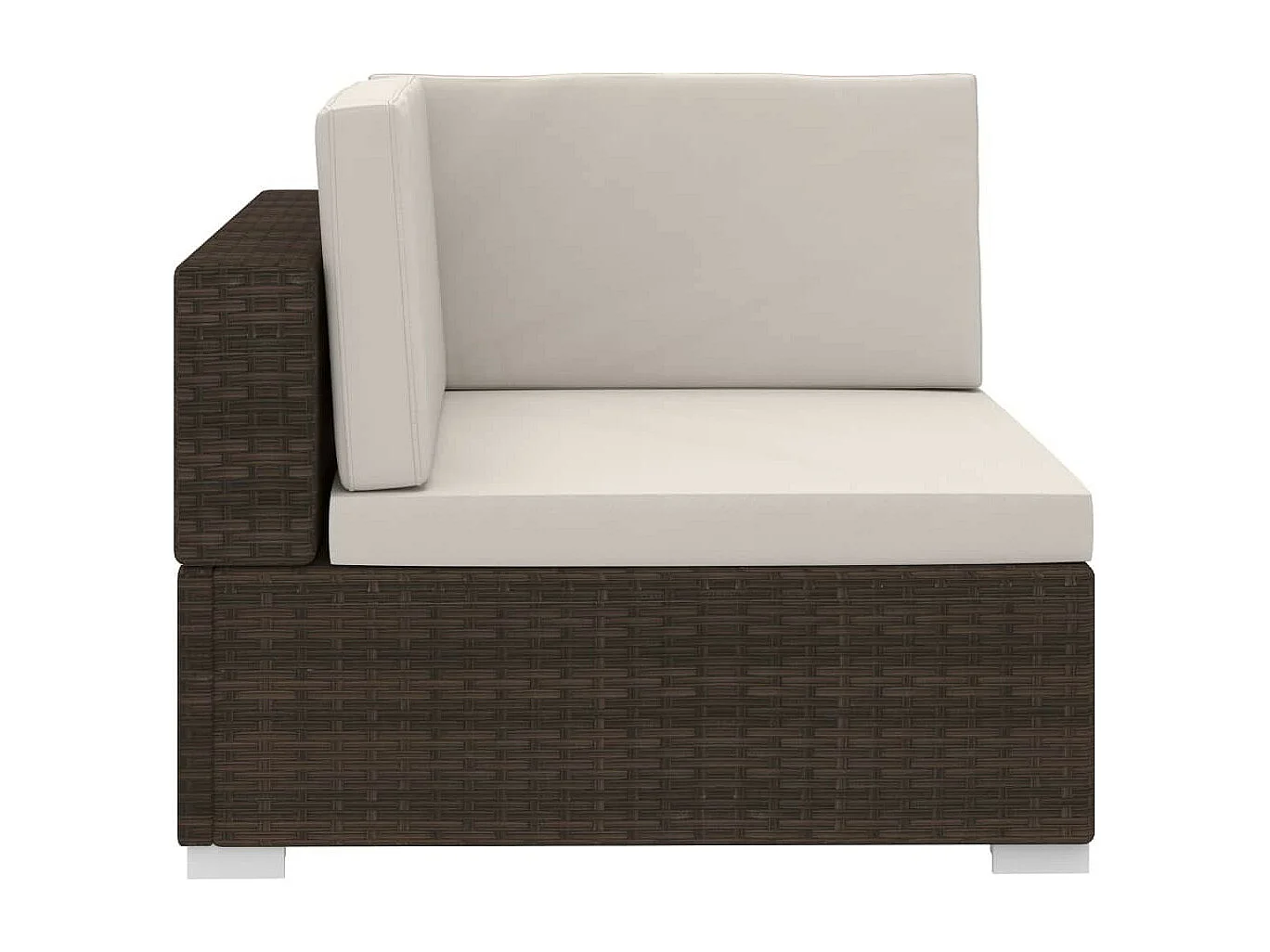 Salon de jardin 3 pcs avec coussins Résine tressée Marron 2