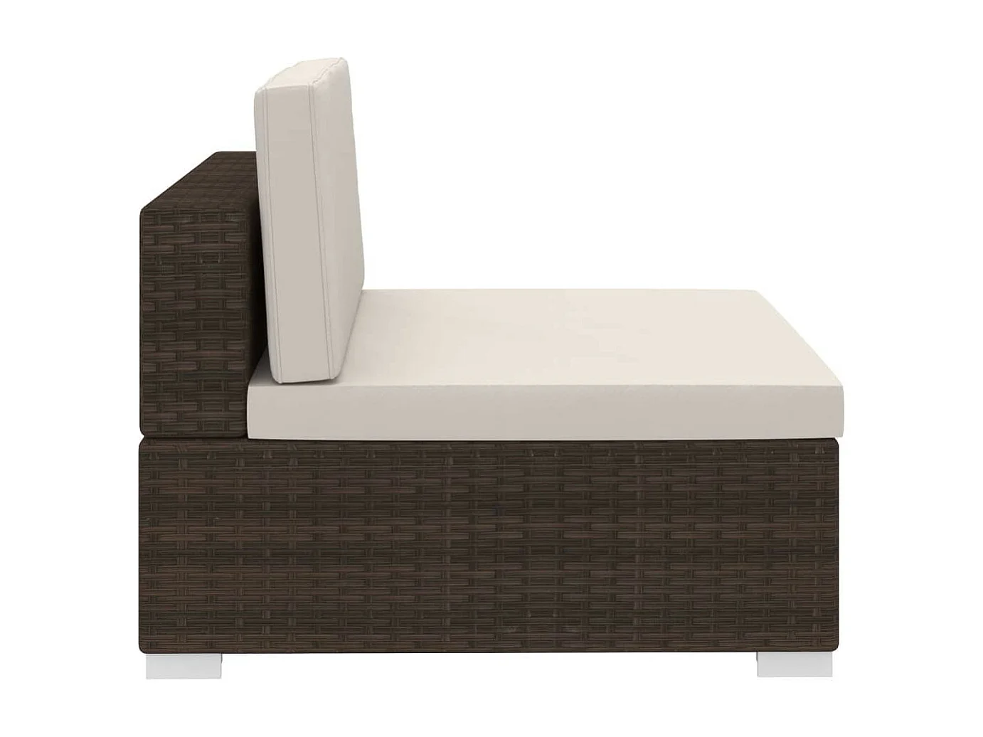 Salon de jardin 3 pcs avec coussins Résine tressée Marron 2