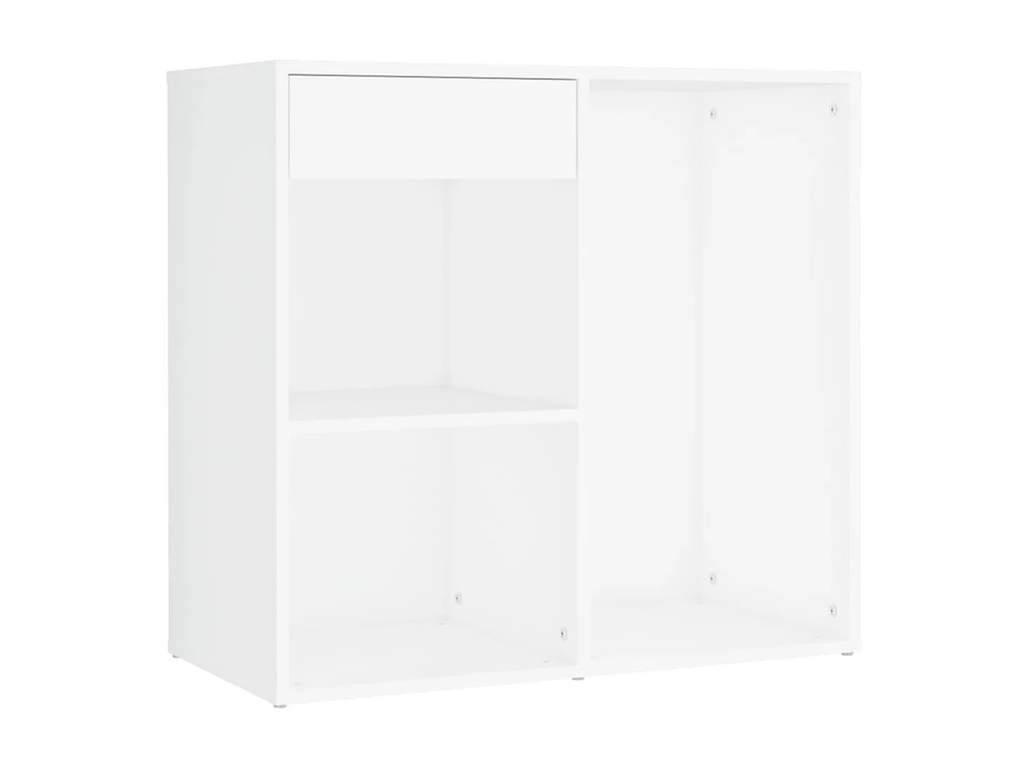 Coiffeuse à LED avec armoire Blanc Bois d'ingénierie