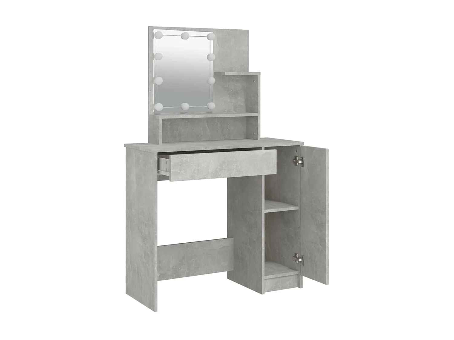 Coiffeuse avec LED Gris béton 86,5x35x136