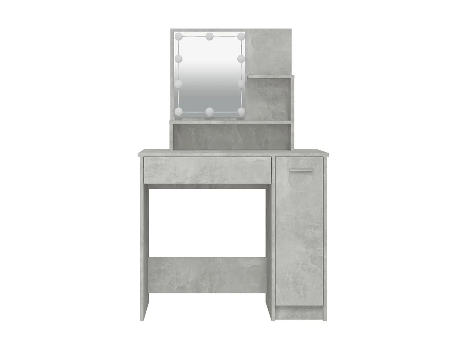 Coiffeuse avec LED Gris béton 86,5x35x136