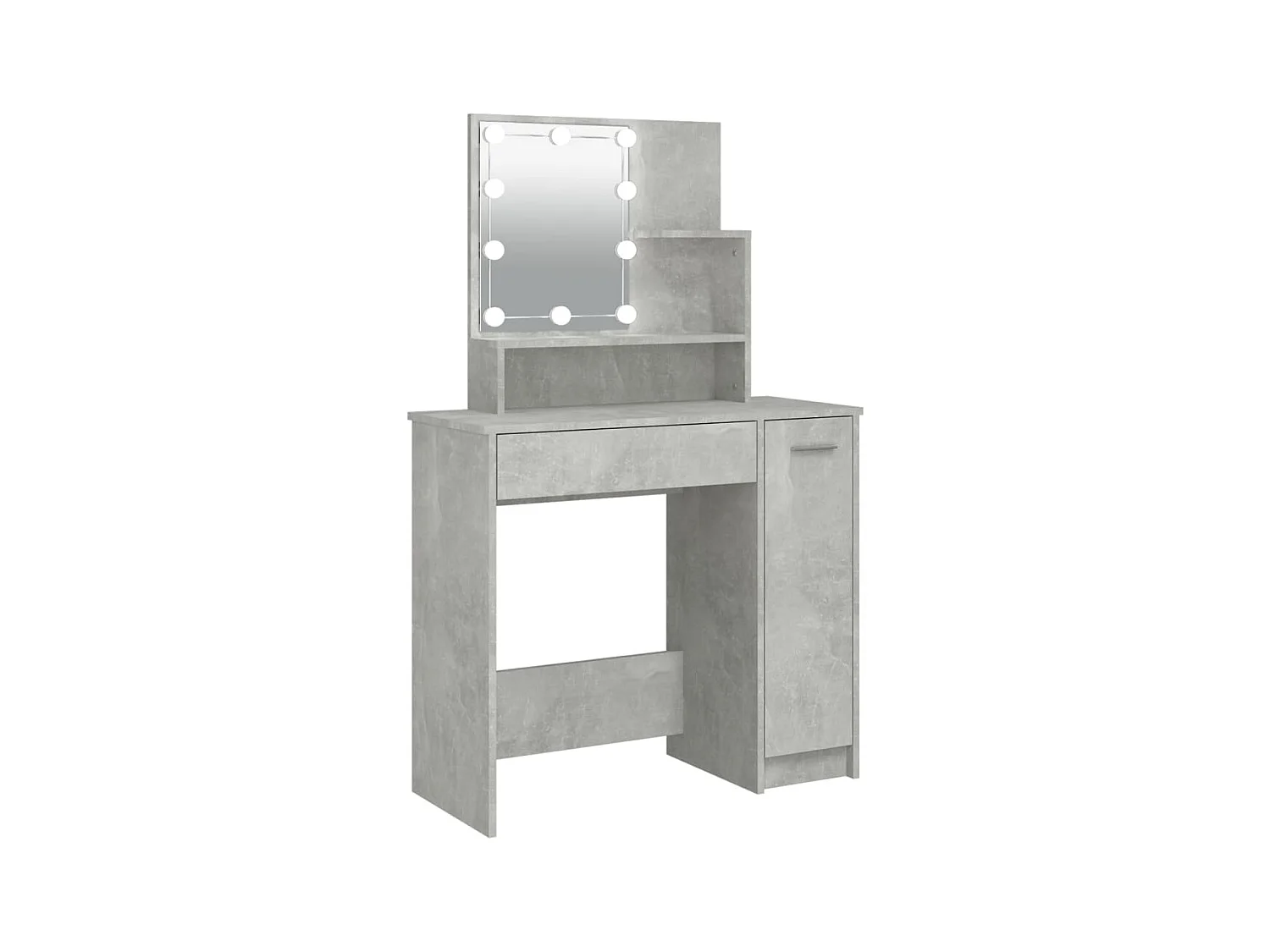 Coiffeuse avec LED Gris béton 86,5x35x136