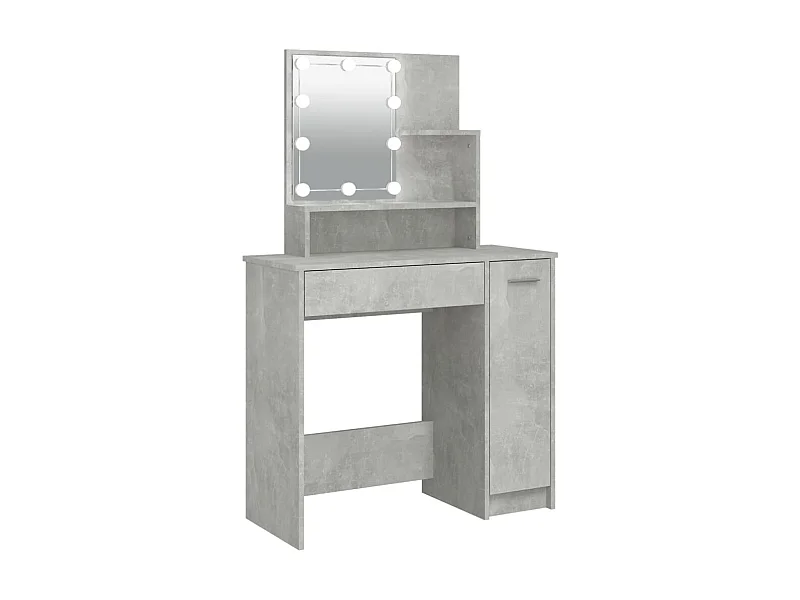 Coiffeuse avec LED Gris béton 86,5x35x136