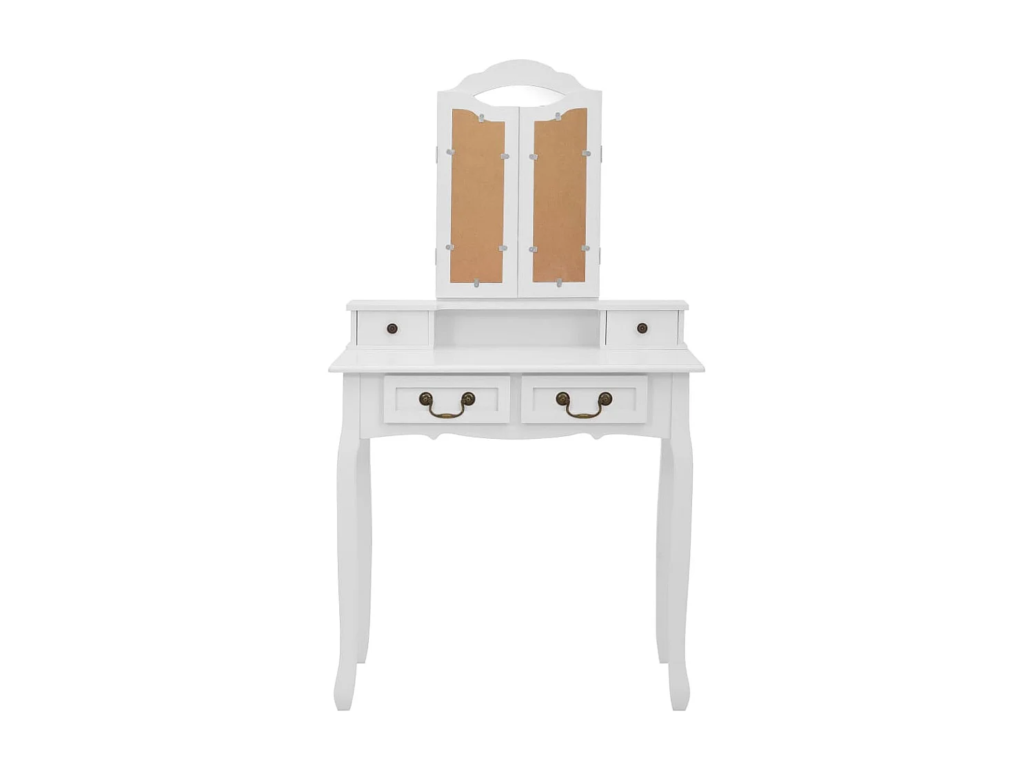 Ensemble de coiffeuse avec tabouret Blanc 80x69x141 Paulownia