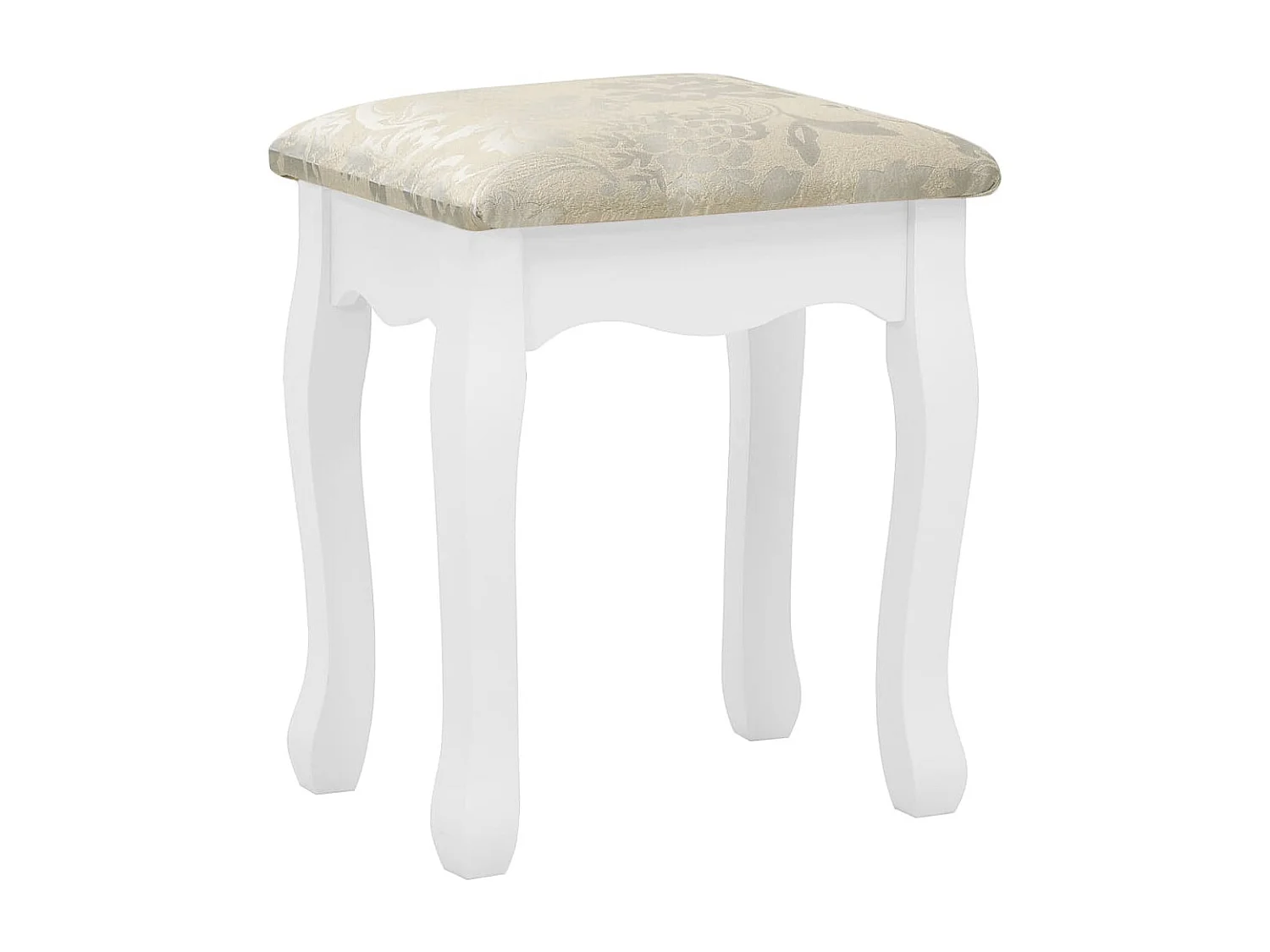 Ensemble de coiffeuse avec tabouret Blanc 80x69x141 Paulownia