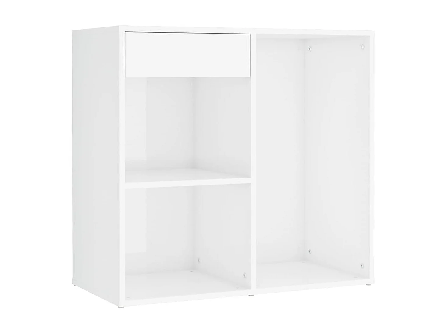 Coiffeuse à LED avec armoire Blanc brillant Bois d'ingénierie