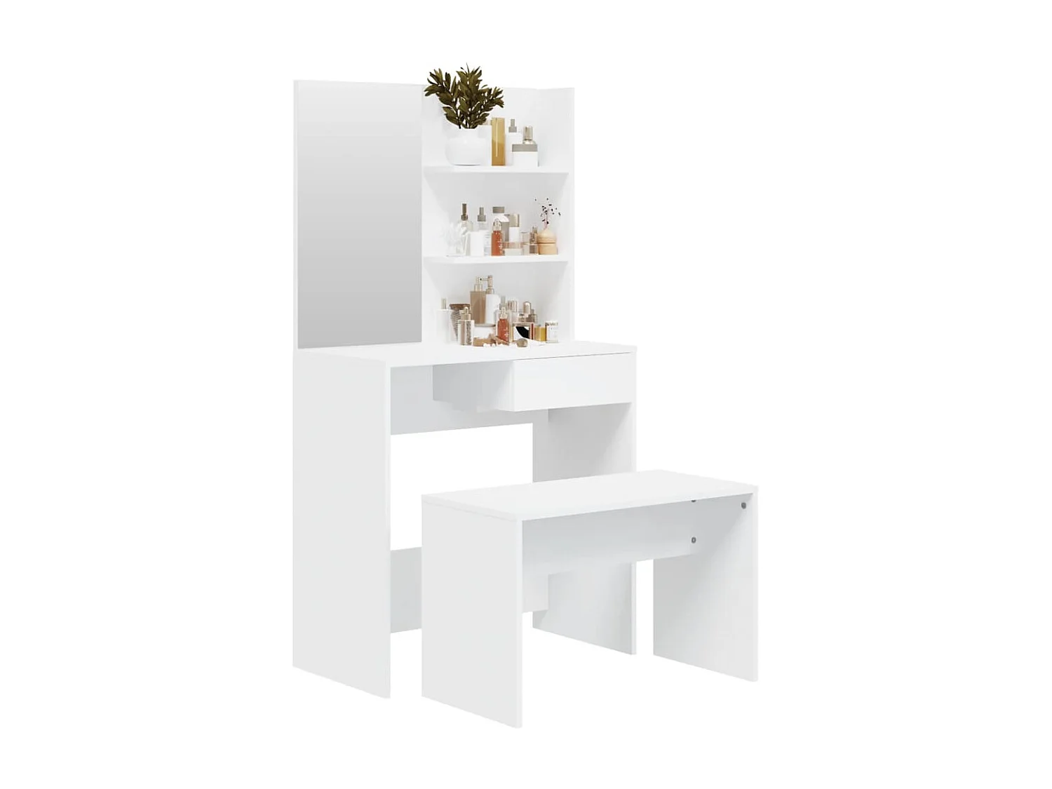 Ensemble de coiffeuse Blanc 74,5x40x141