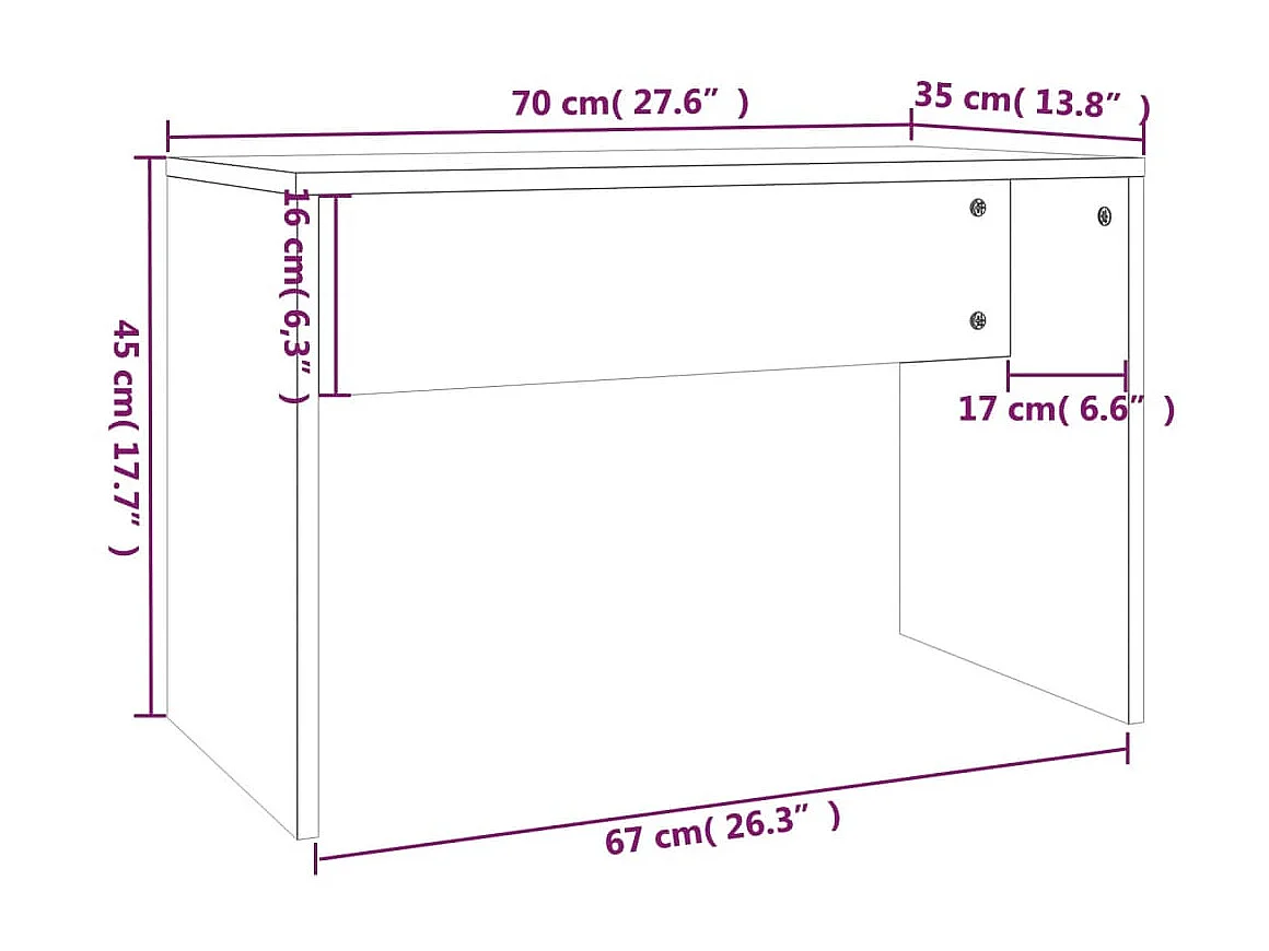 Ensemble de coiffeuse Blanc 74,5x40x141