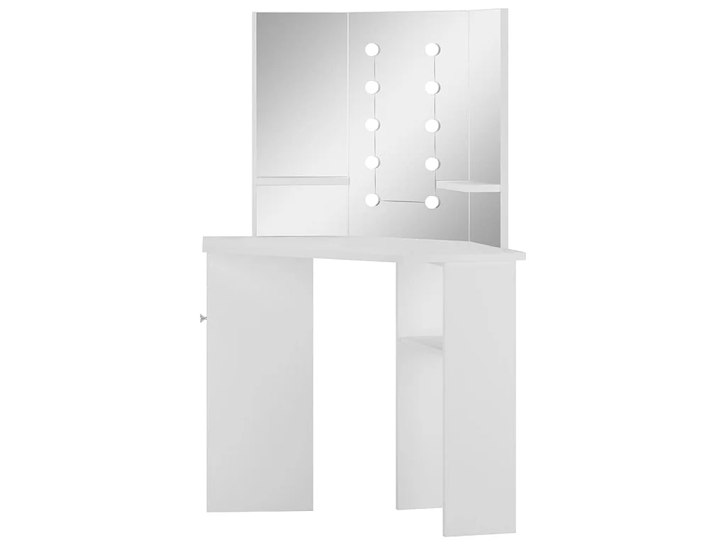 Coiffeuse d'angle avec lumière LED Blanc