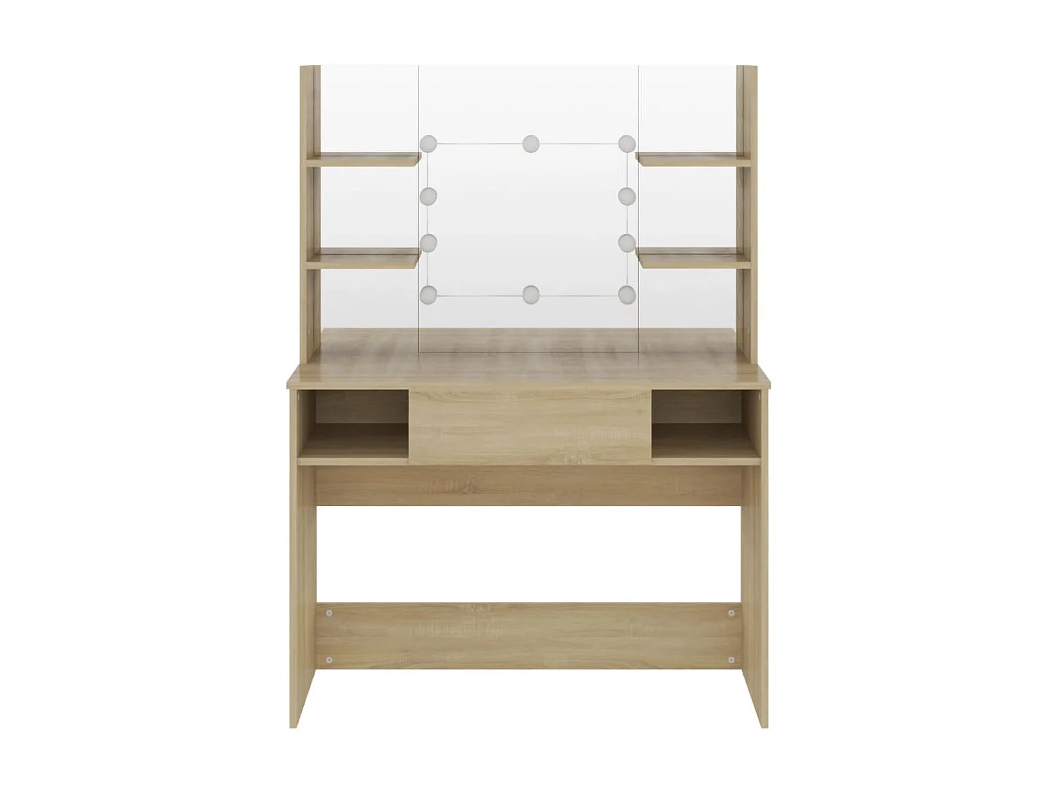 Table de maquillage avec éclairage LED 100x40x135 MDF Chêne