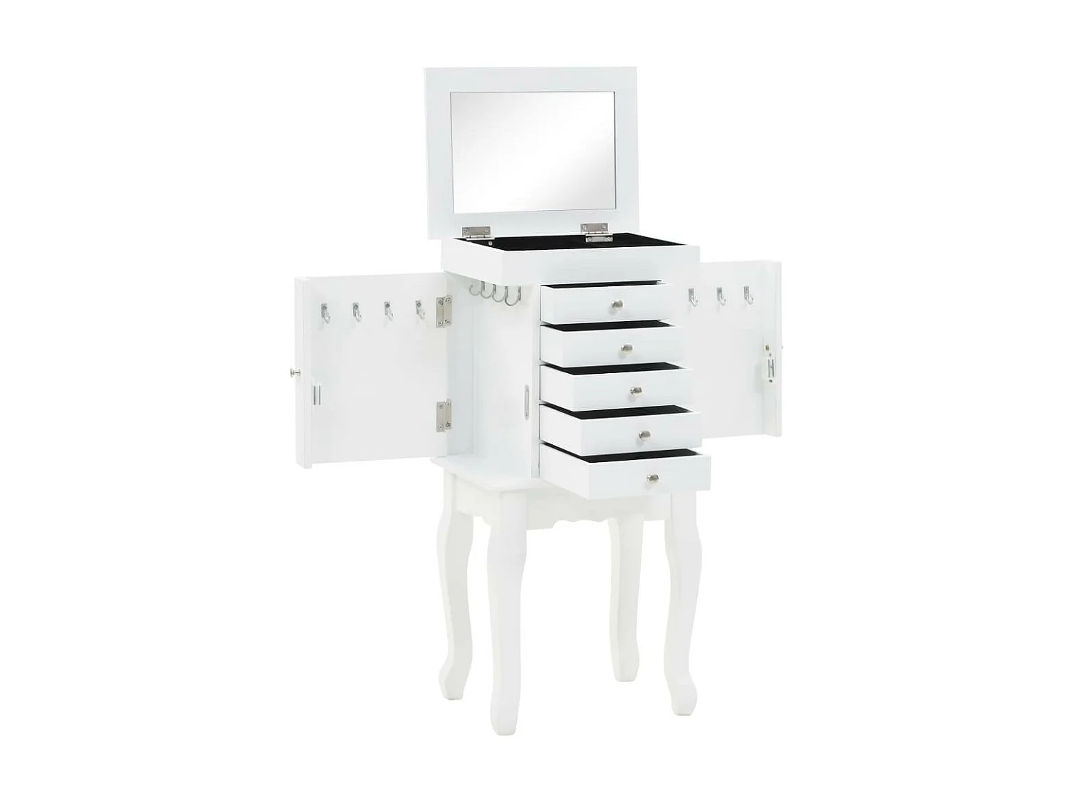 Armoire à bijoux sur pieds Blanc 2