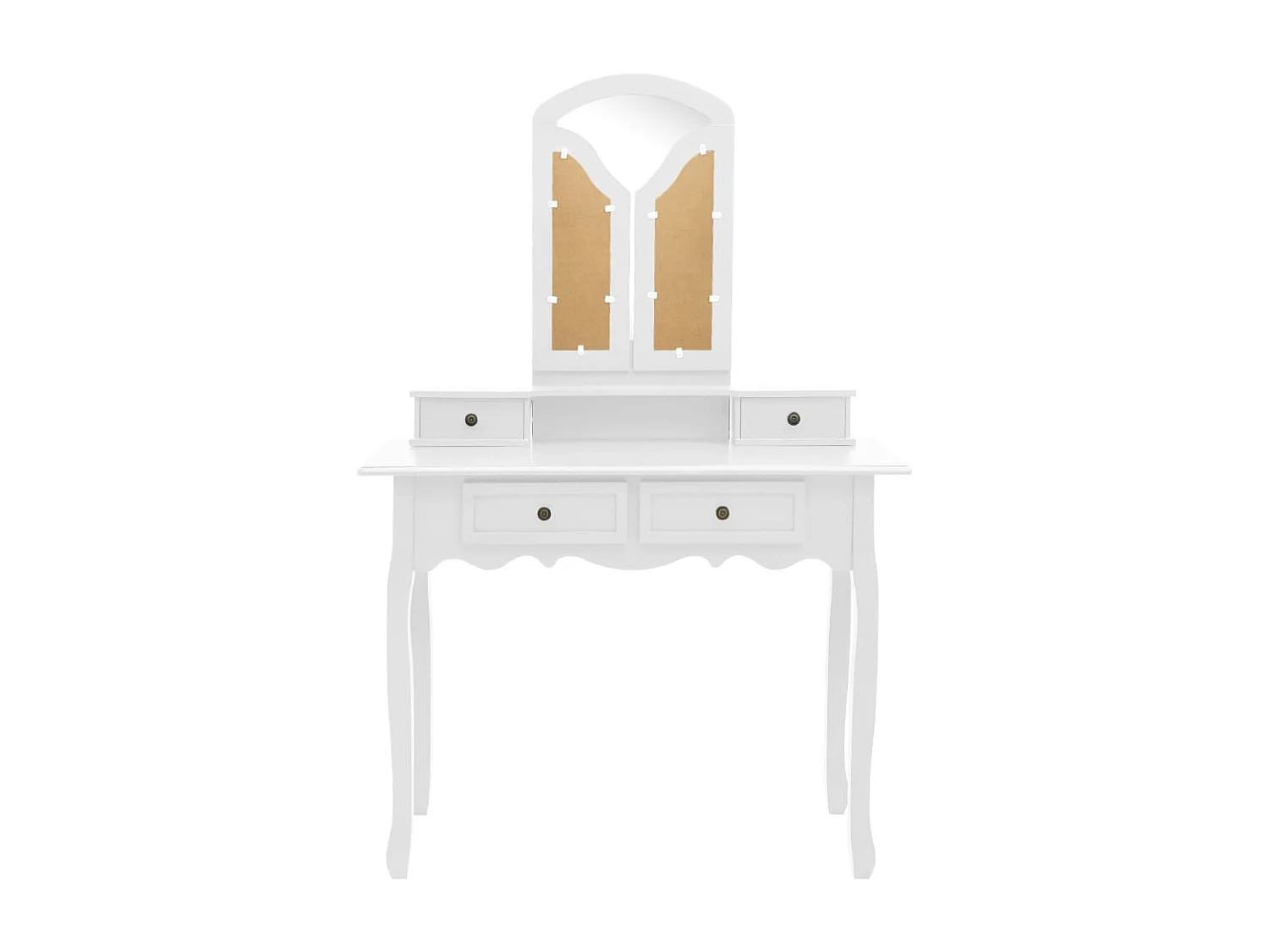 Ensemble de coiffeuse et tabouret Blanc 100x40x146 Paulownia