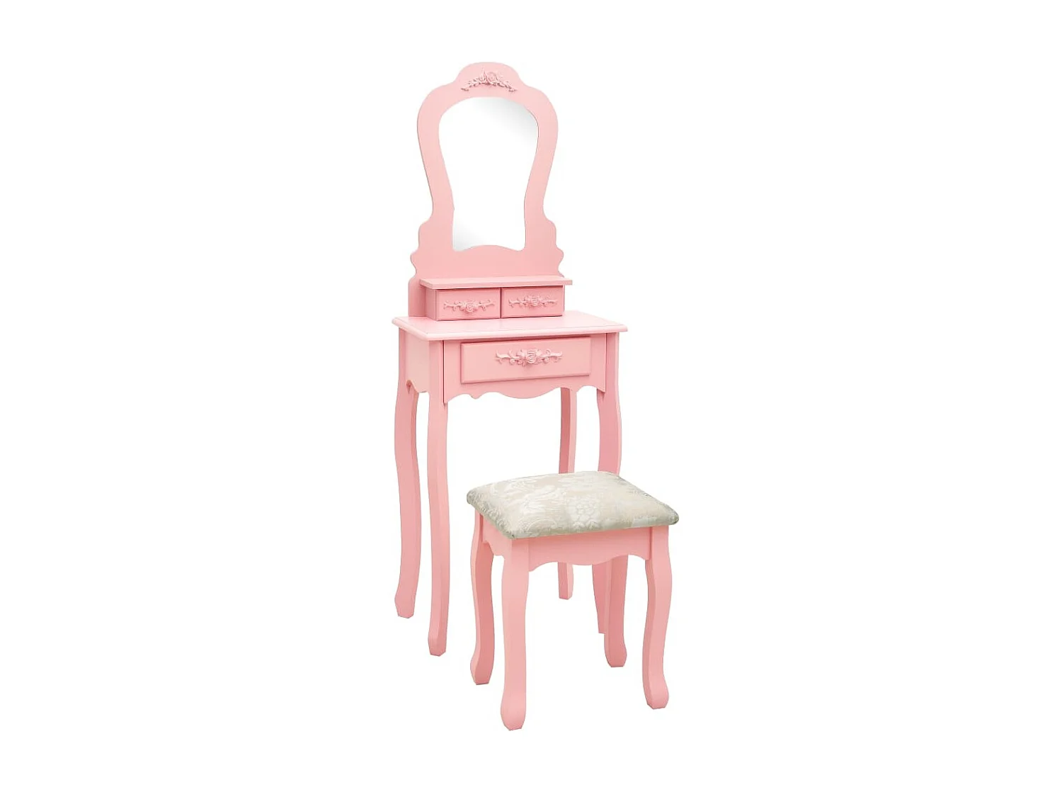 Ensemble de coiffeuse avec tabouret Rose 50x59x136 Paulownia