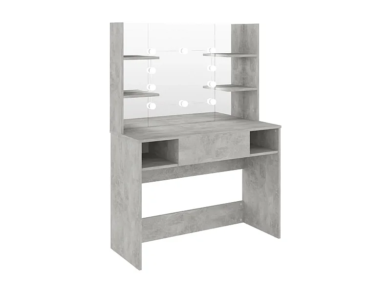 Table de maquillage éclairage LED 100x40x135 MDF Gris béton