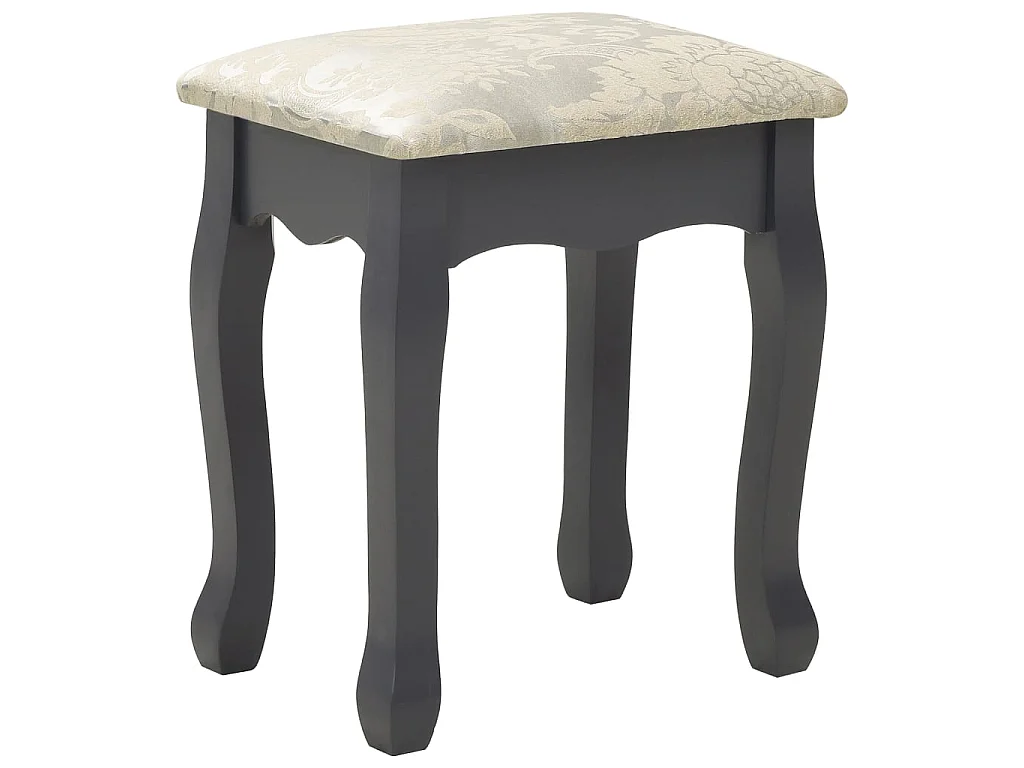Ensemble de coiffeuse avec tabouret Gris 75x69x140 Paulownia