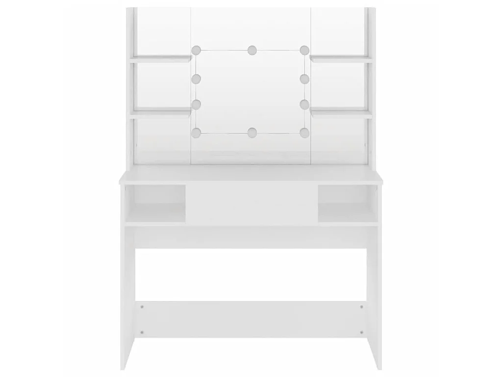 Table de maquillage avec éclairage LED 100x40x135 MDF Blanc