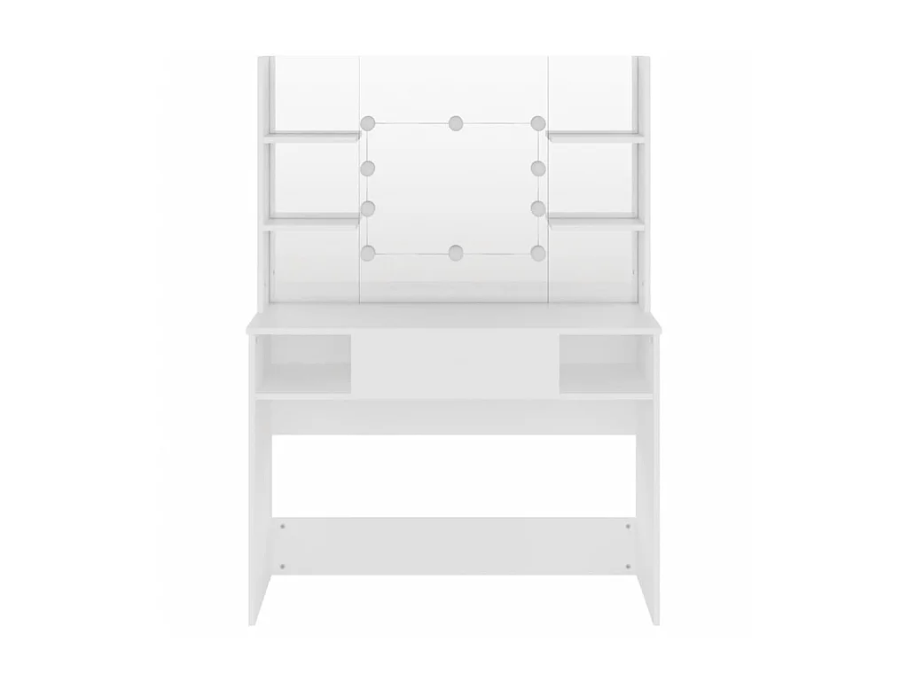 Table de maquillage avec éclairage LED 100x40x135 MDF Blanc