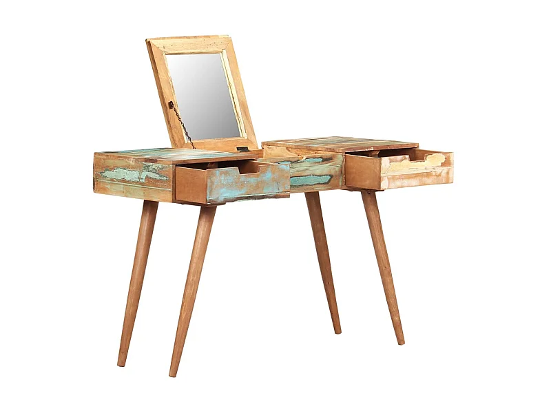 Coiffeuse avec miroir 112x45x76 Bois massif de récupération