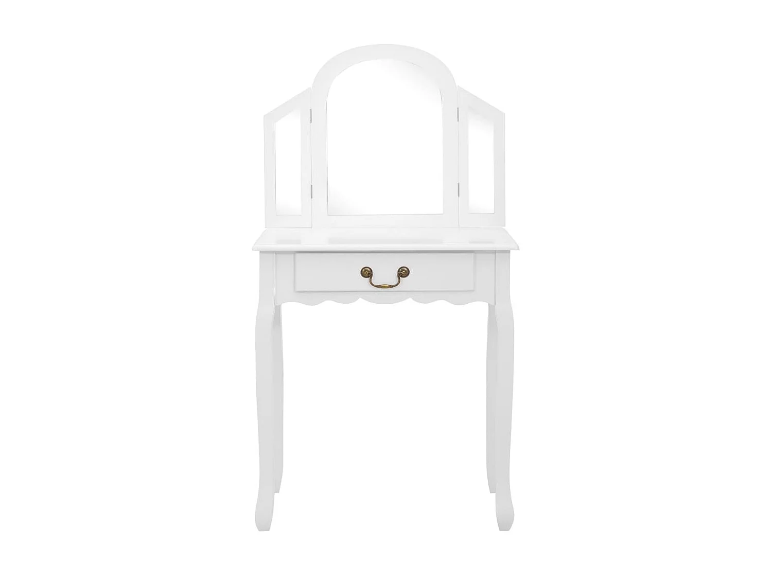 Coiffeuse et tabouret Blanc 65x36x128 Bois de paulownia MDF