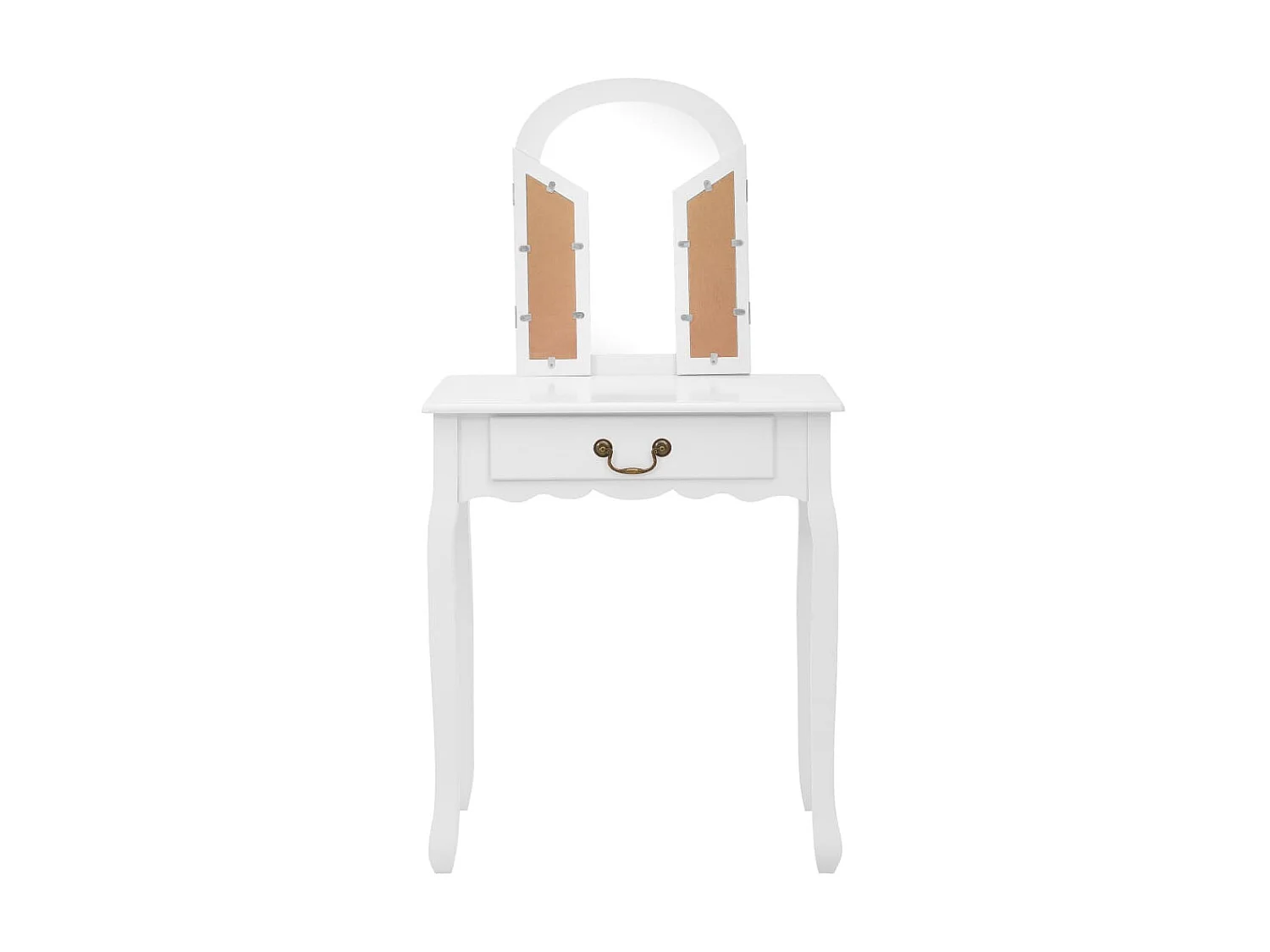 Coiffeuse et tabouret Blanc 65x36x128 Bois de paulownia MDF