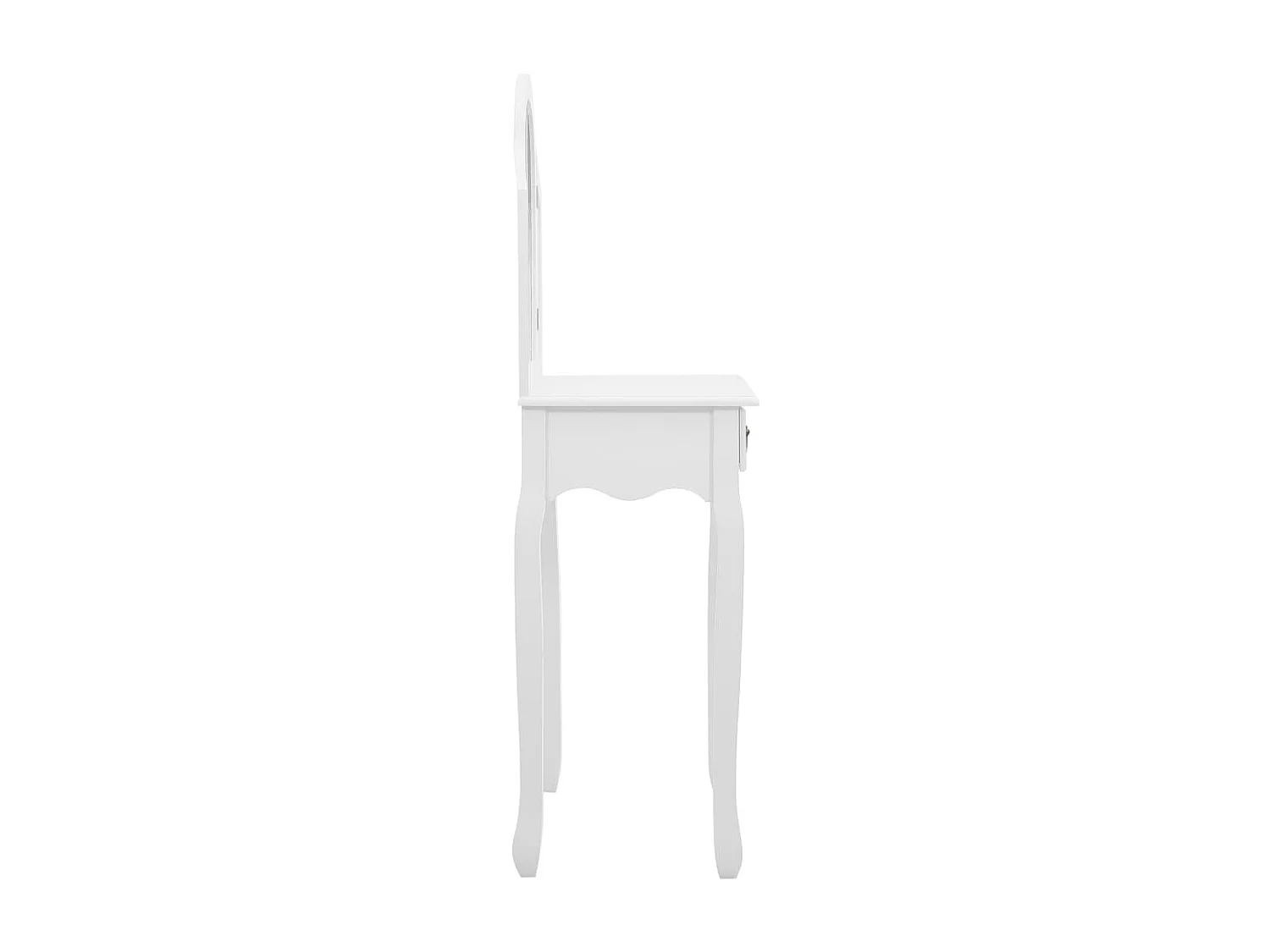 Coiffeuse et tabouret Blanc 65x36x128 Bois de paulownia MDF