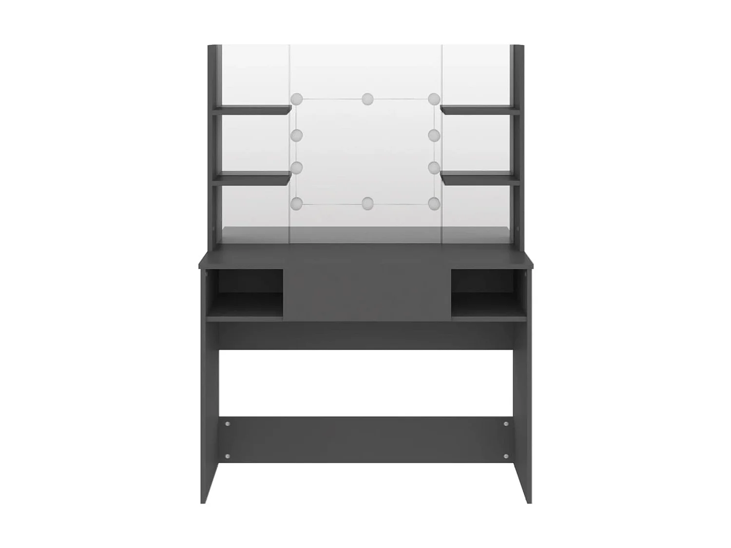 Table de maquillage avec éclairage LED 100x40x135 MDF Gris