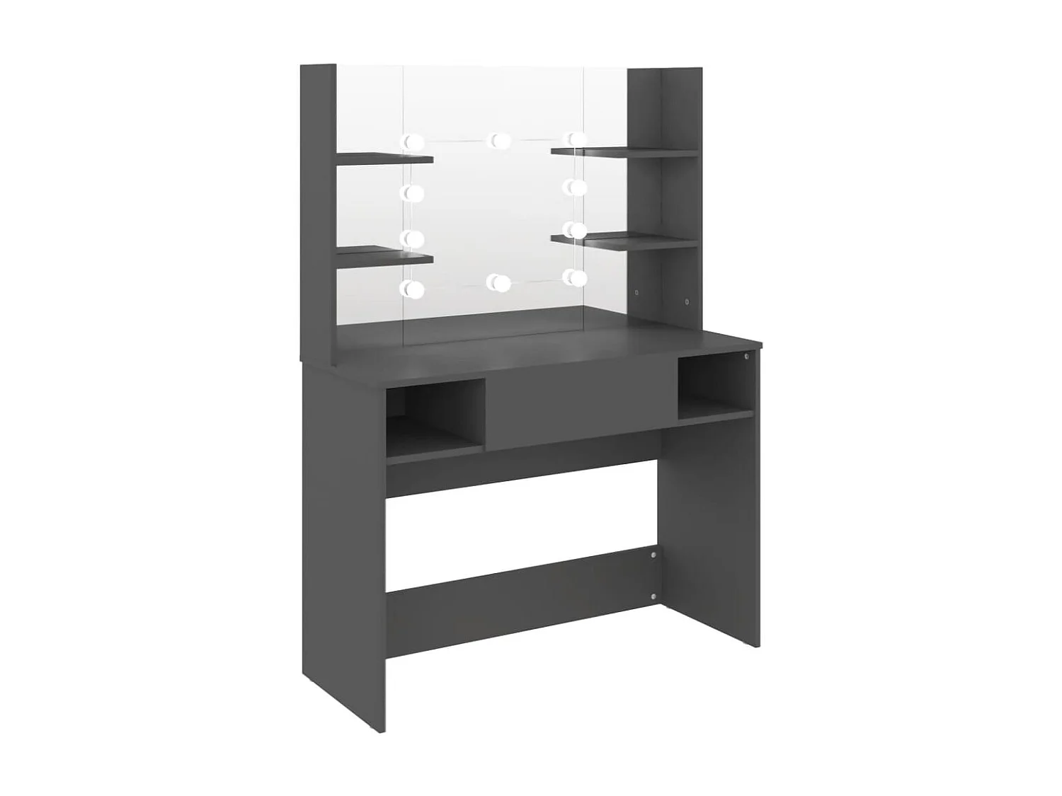 Table de maquillage avec éclairage LED 100x40x135 MDF Gris