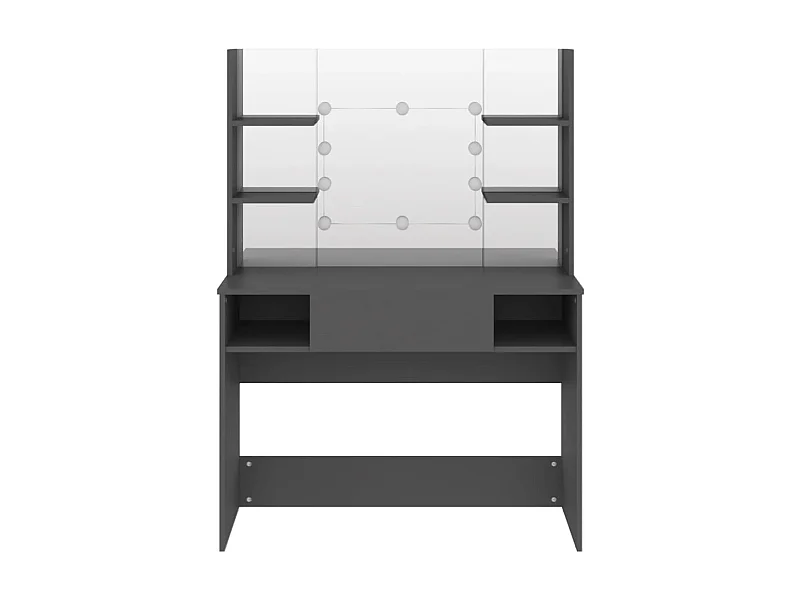 Table de maquillage avec éclairage LED 100x40x135 MDF Gris