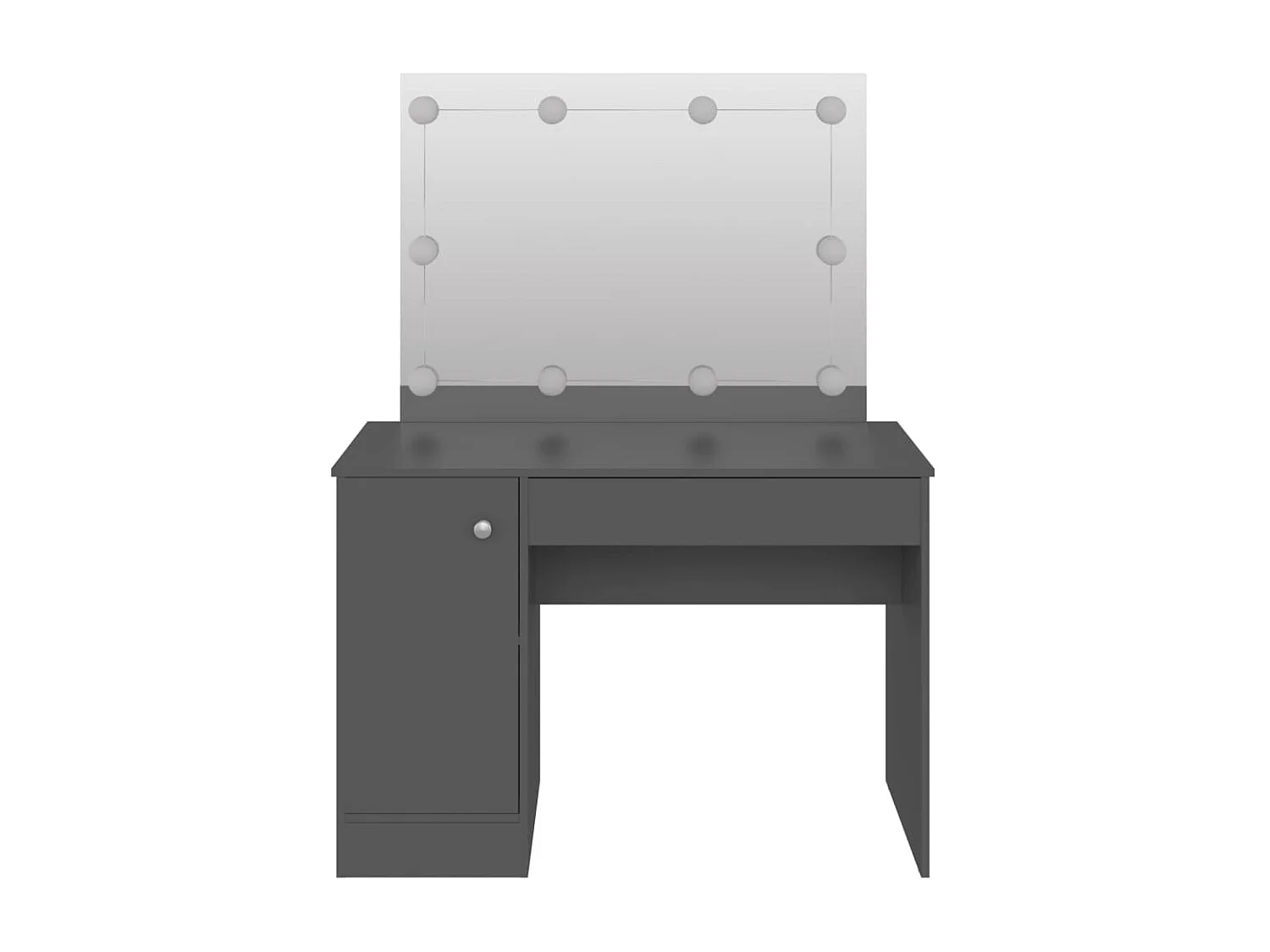 Table de maquillage avec éclairage LED 110x55x145 MDF Gris
