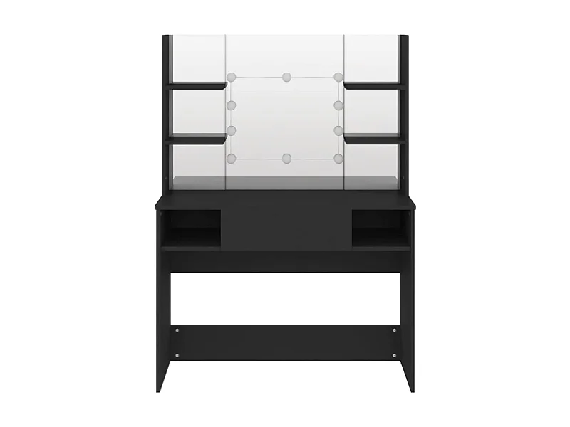 Table de maquillage avec éclairage LED 100x40x135 MDF Noir
