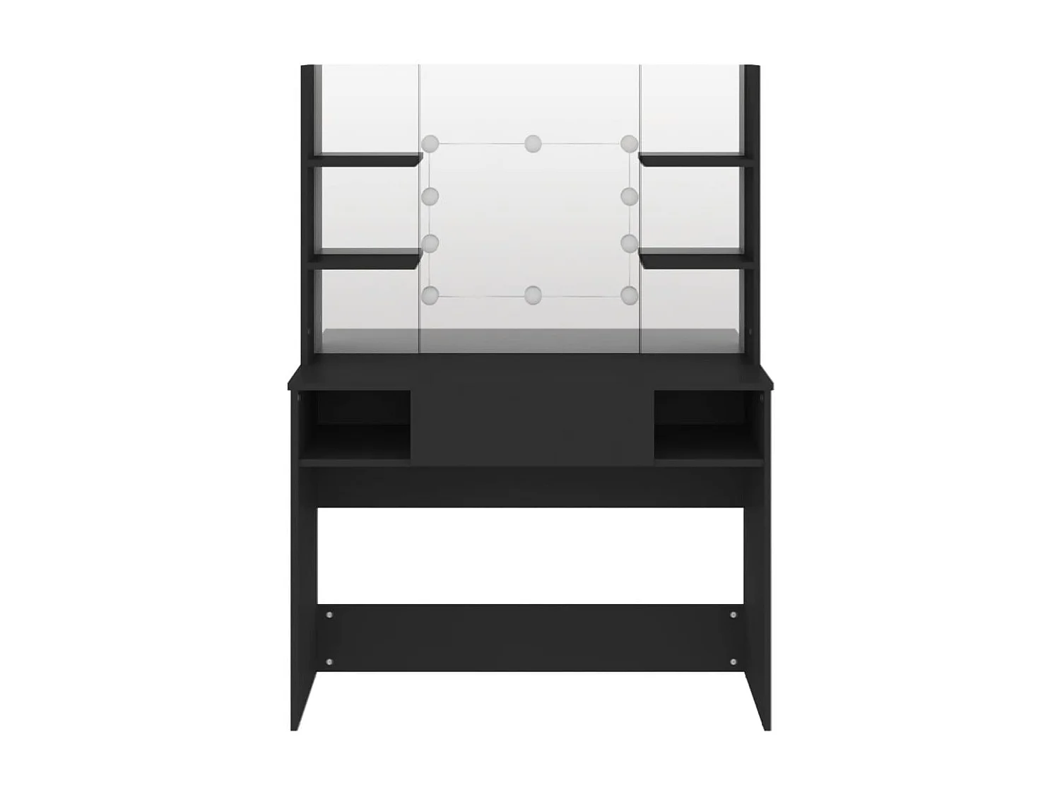 Table de maquillage avec éclairage LED 100x40x135 MDF Noir