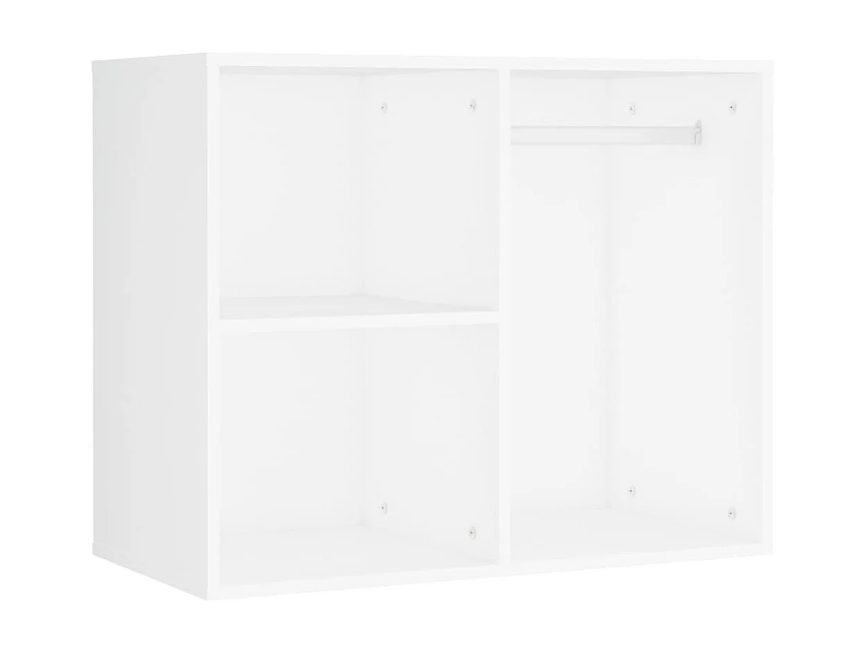 Coiffeuse à LED avec 2 armoires Blanc Bois d'ingénierie