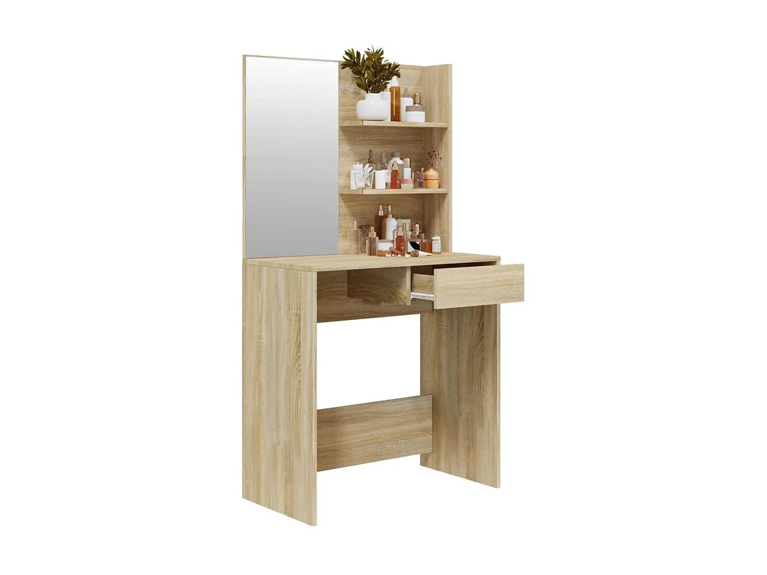 Coiffeuse avec miroir Chêne sonoma 74,5x40x141