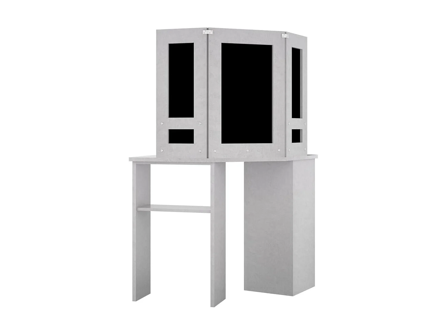 Coiffeuse d'angle avec LED Gris béton 111x54x141,5