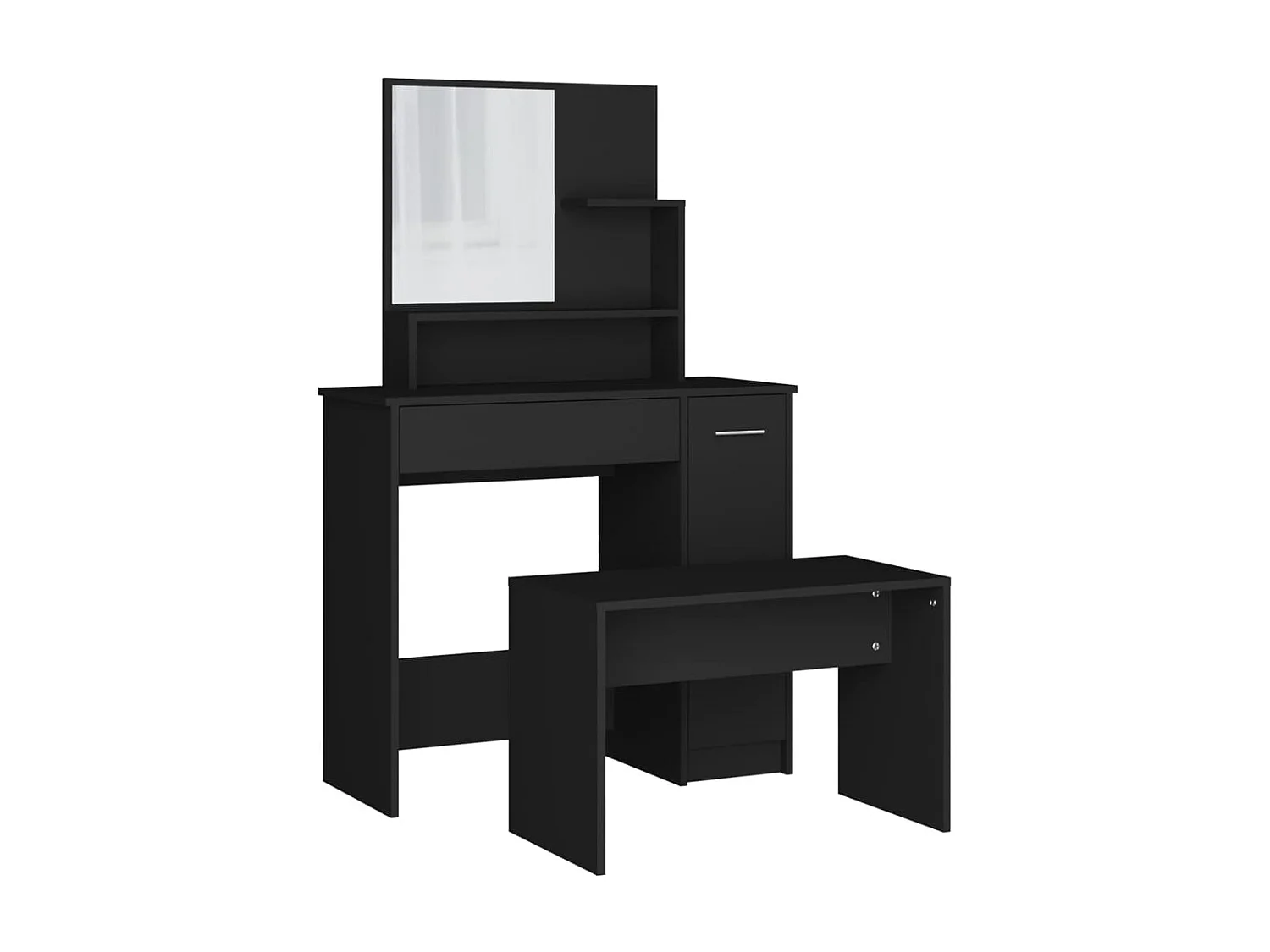 Ensemble de coiffeuse noir 86,5x35x136