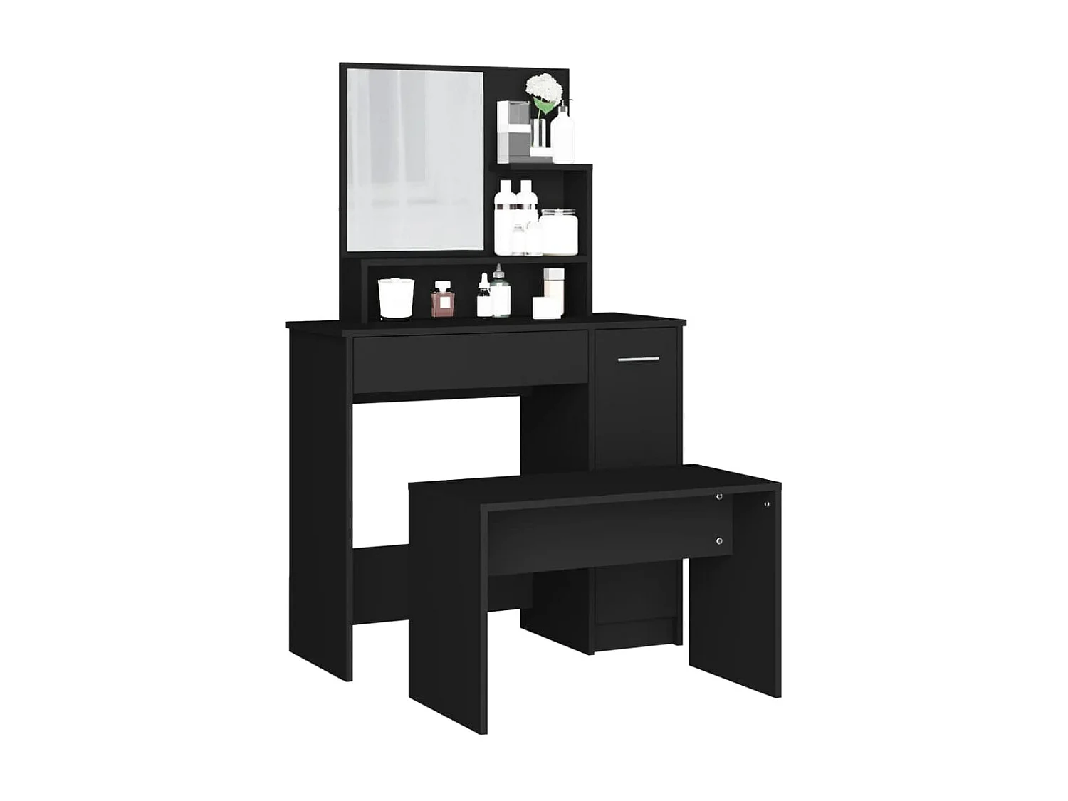 Ensemble de coiffeuse noir 86,5x35x136