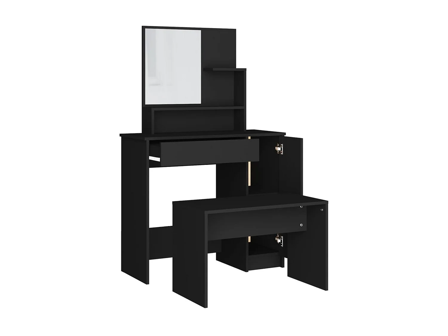 Ensemble de coiffeuse noir 86,5x35x136