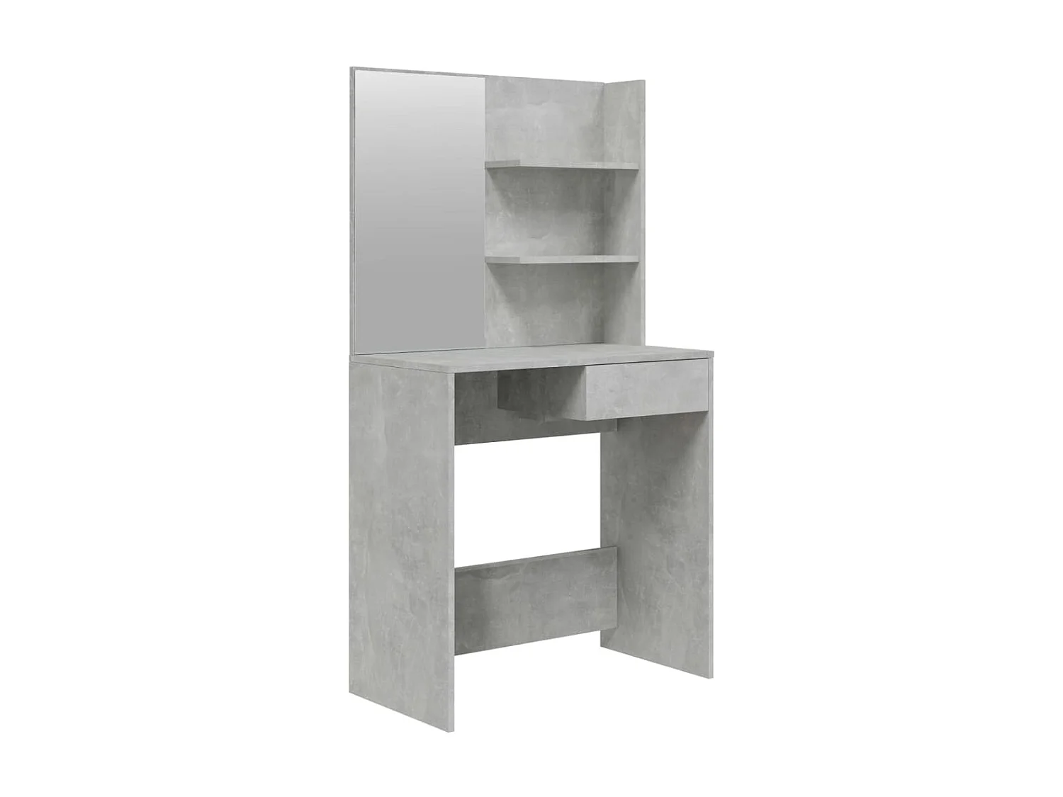 Coiffeuse avec miroir Gris béton 74,5x40x141