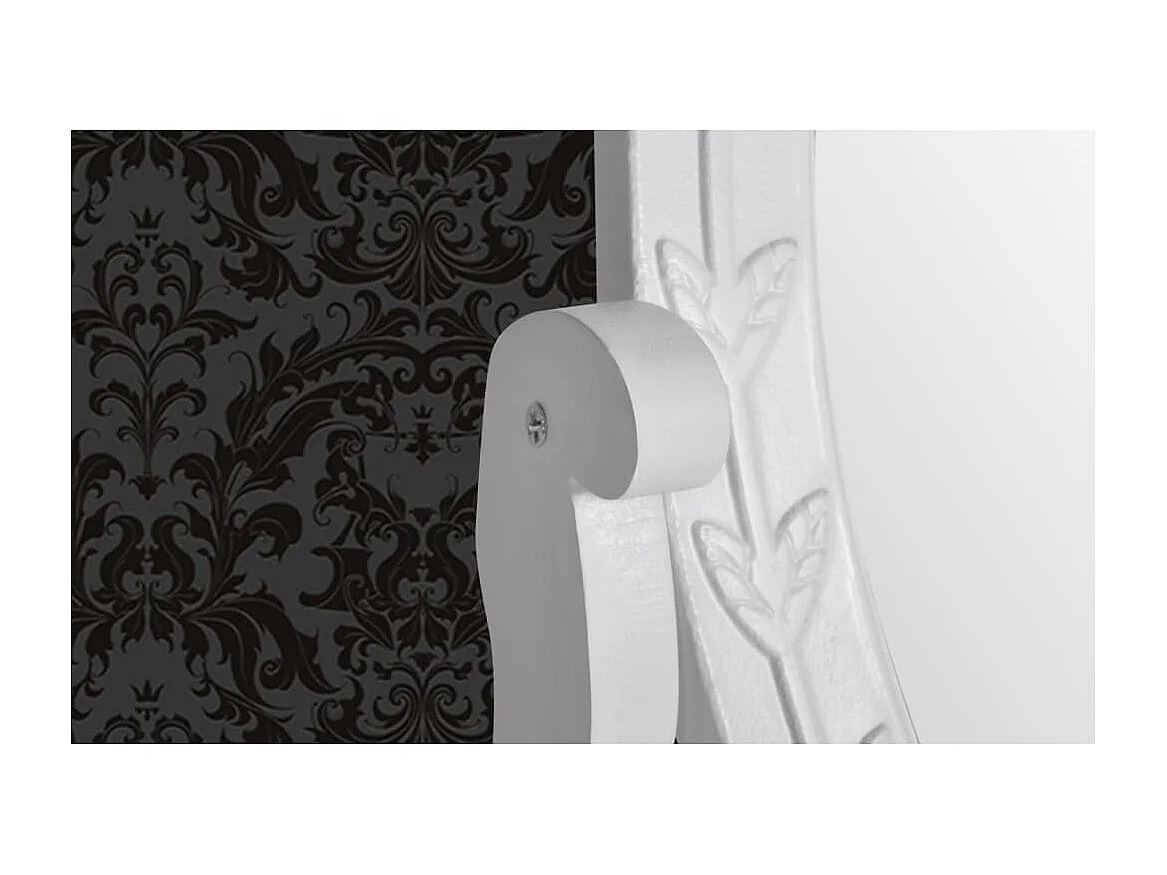 Coiffeuse avec miroir pivotant ovale MDF